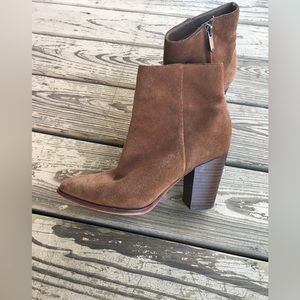 Sam Edelman Brown Suede Heeled Booties Size 7